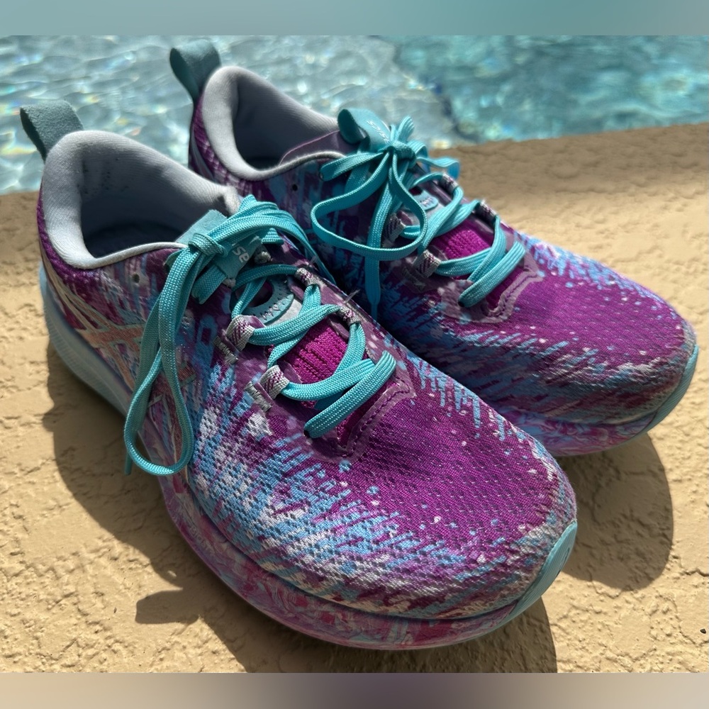 Asics Gel Noosa Tri 16 Bold Magenta Marbled Running Shies Women Size 8 Clean - Picture 3 of 14
